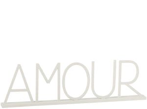 White Metal 'AMOUR' Sign
