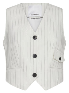 White Pinstriped Waistcoat by Co Couture