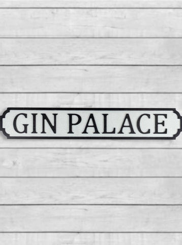 Antique Wooden "Gin Palace" Road Sign