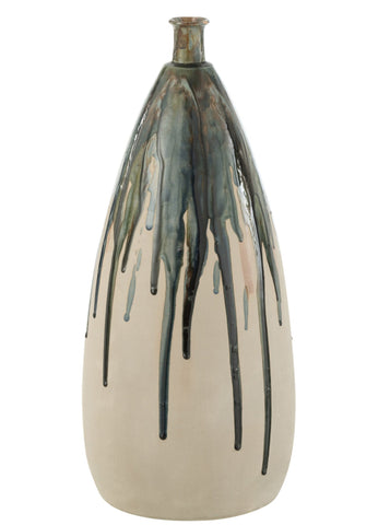Green Drip Ceramic Vase