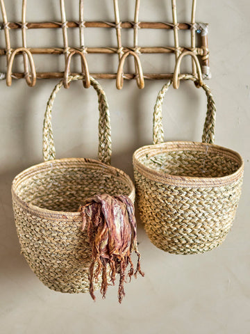 Large Natural Seagrass Hanging Wall Basket