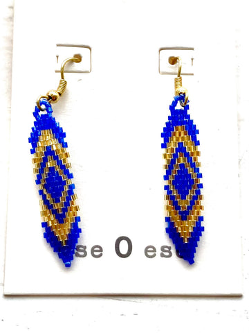 Blue/Gold Drop Earrings by Ese O Ese