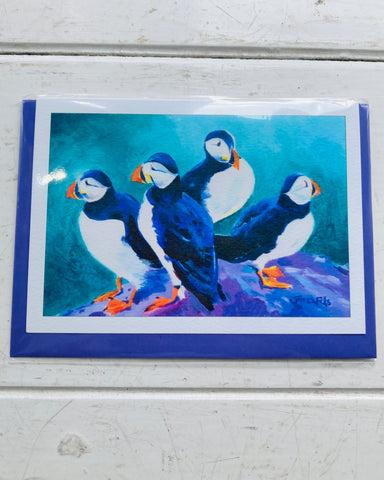 Puffin Pals Card By James Fells Art.