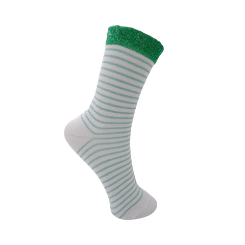 Green Striped Socks by Black Colour