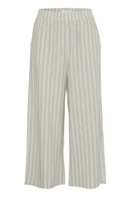 Sage Striped Linen Trousers by B Young