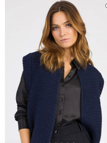 Navy Knitted Gilet by An’ge