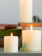 Ivory Small Rustic Pillar Candle