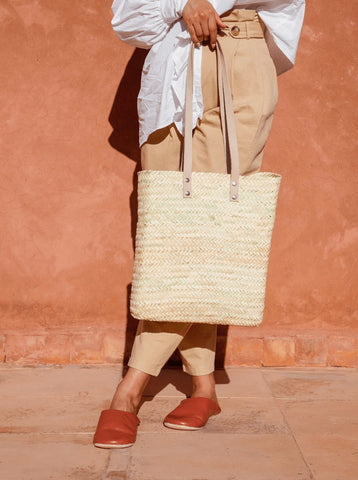Straw Tote Moroccan Basket