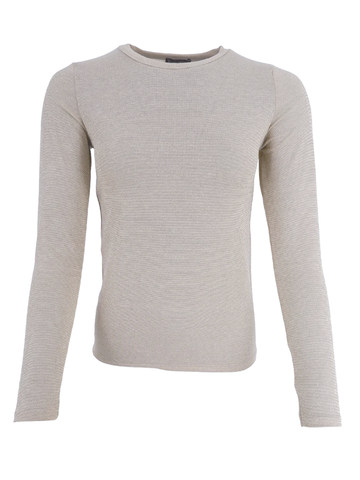 Champagne Lurex Long Sleeve Tee by Black Colour