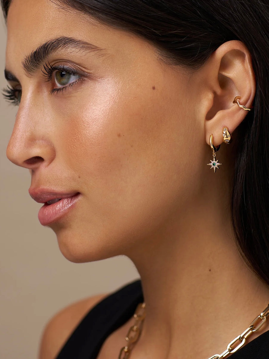 Gold Crystal Engraved Starburst Earrings by Orelia – CASHMERE GOOSE