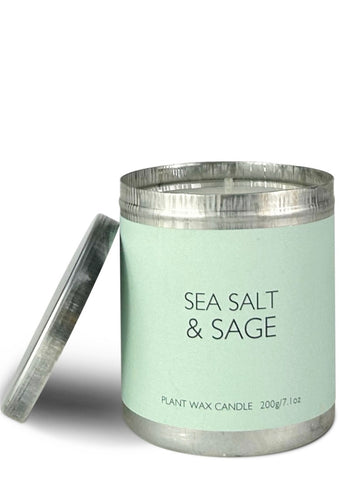 Sea Salt and Sage Tin Candle by Heaven Scent