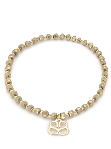 Prunus Bronze & Gold Crystal Stretch Bracelet by Boho Betty