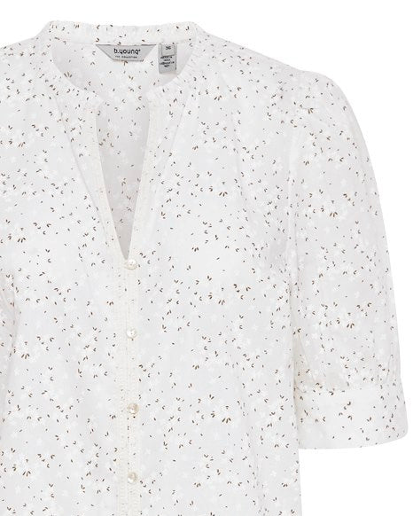 White Floral Blouse by B Young