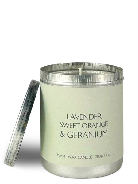 Lavender, Sweet Orange and Geranium Tin Candle by Heaven Scent