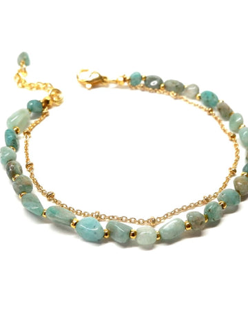 Blue Amazonite Gemstone Handcrafted Bracelet