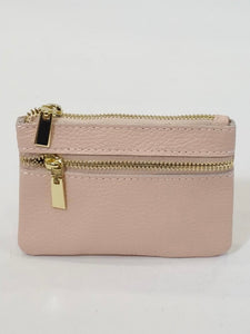 Pink Leather Card Purse