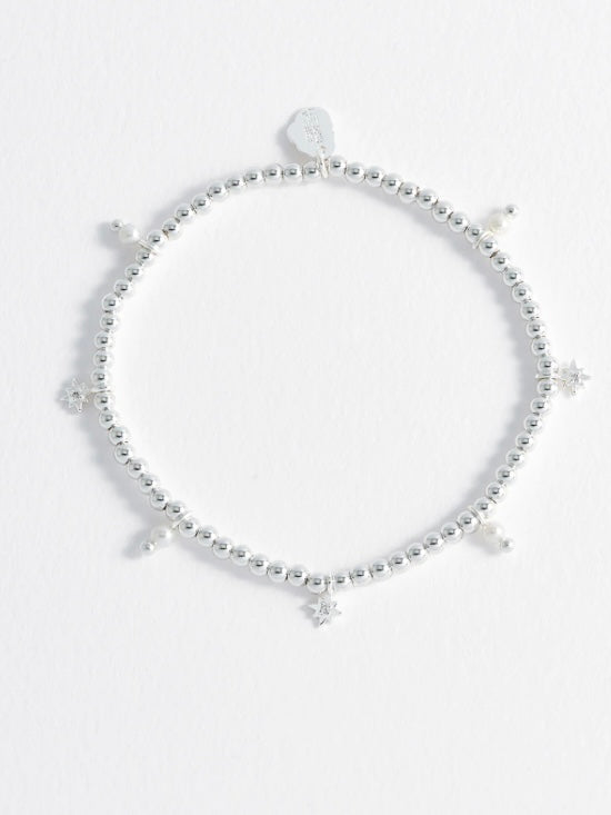 Silver Plated Pearl and Star Bracelet by Estella Bartlett