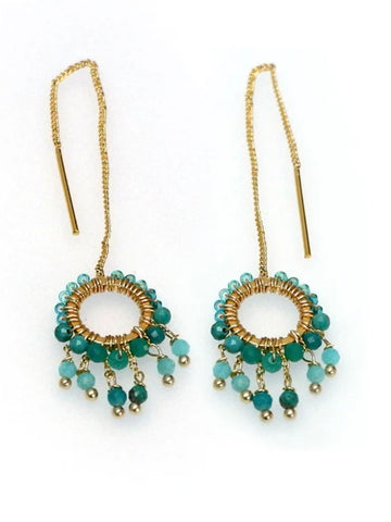 Gold Plated Turquoise Handcrafted Earrings