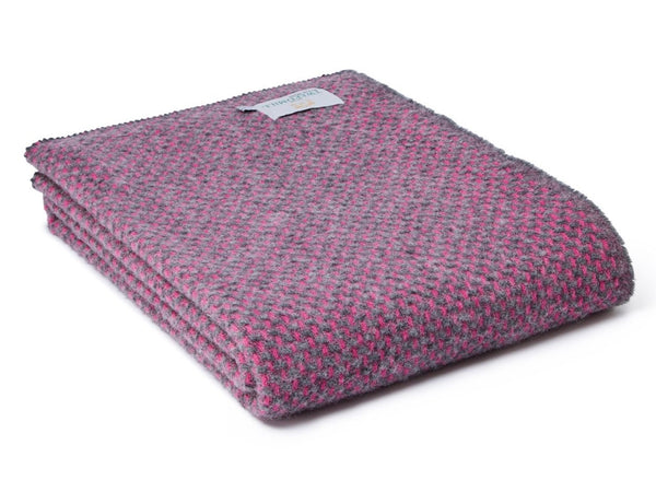 Twill Pink and Slate Throw by Tweedmill Textiles