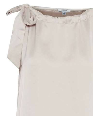Taupe Satin Halterneck Blouse by B Young
