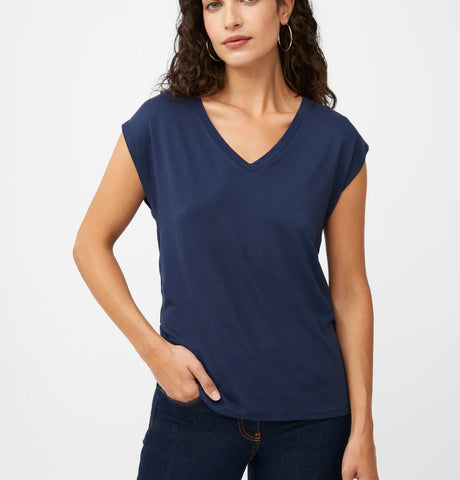 Navy V Neck T-Shirt by Great Plains