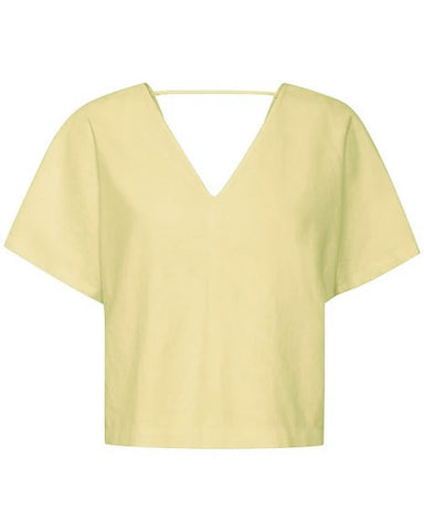 Sunny Lime V Neck Blouse by B Young