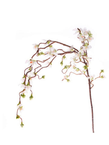 Faux Weeping White Cherry Blossom Branch