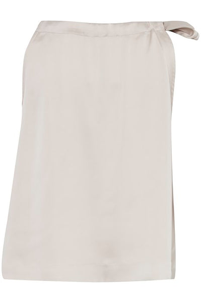 Taupe Satin Halterneck Blouse by B Young
