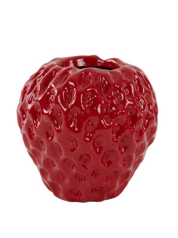 Large Vibrant Red Strawberry Vase
