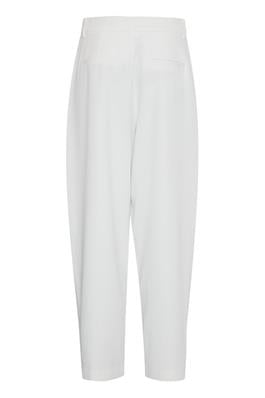 White Buttoned Tapered Trousers by B Young