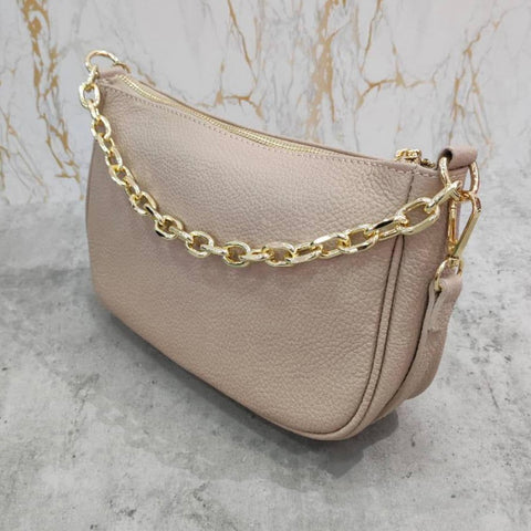 Nude Chain Leather Bag