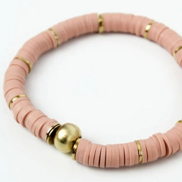 Pink & Gold Beaded Bracelet By My Doris