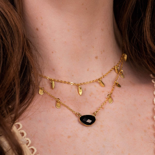Gold Mini Stud Charm Choker Necklace by Ashiana