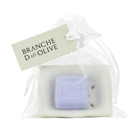 White Ceramic Soap Dish by Branche d'olive