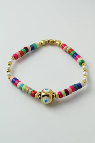 Rainbow Evil Eye Bracelet by My Doris