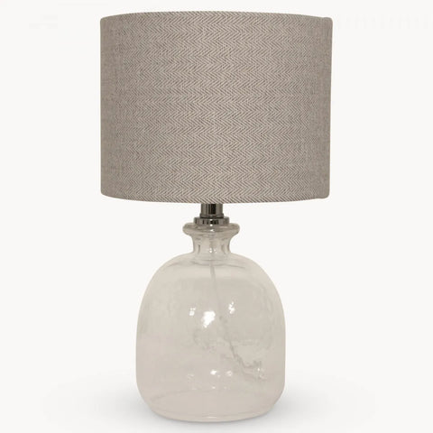 Clifton Round Glass Table Lamp With Shade