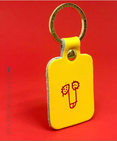Key Fob in Mustard Yellow Leather By Ark Colour Design