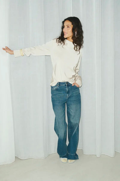 Cream Cowl Neck Satin Top By Saint Tropez