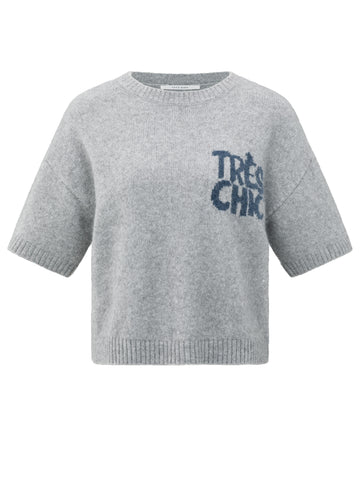 Grey Short Sleeve Tres Chic! Knit By Yaya