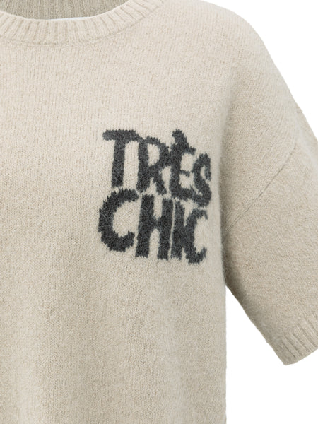 Ecru Short Sleeve Tres Chic! Knit By Yaya