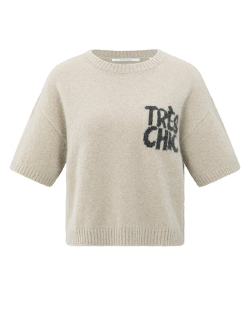 Ecru Short Sleeve Tres Chic! Knit By Yaya