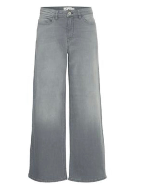 Faded Grey Denim Palazzo Jean 32” by Ichi