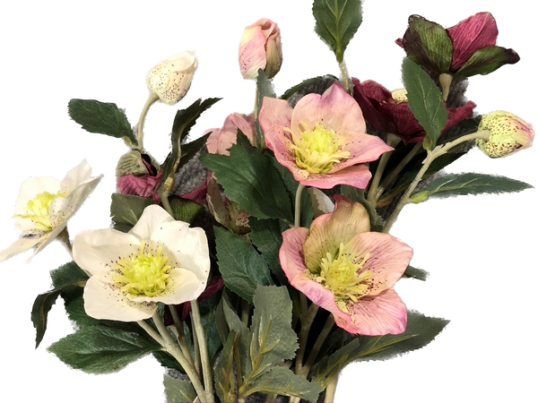 Artificial Pale Pink Hellebores
