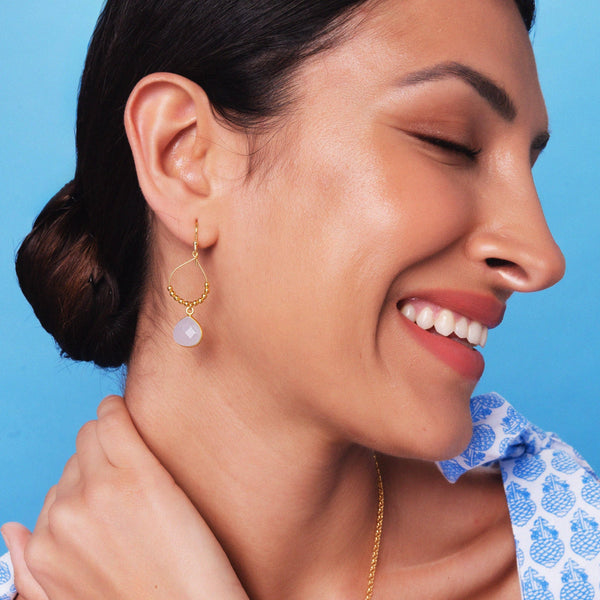 White Bay Reef Chalcedony Earrings by Ashiana