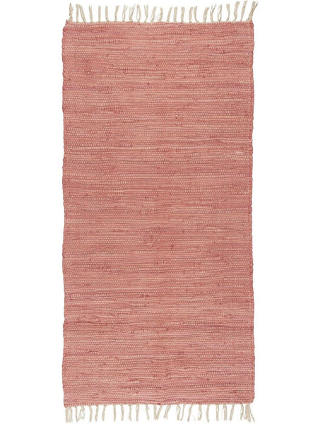 Rose Pink Cotton Runner Rug