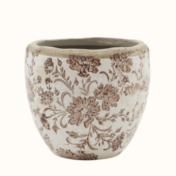 Vintage Floral Plant Pot by Chic Antique