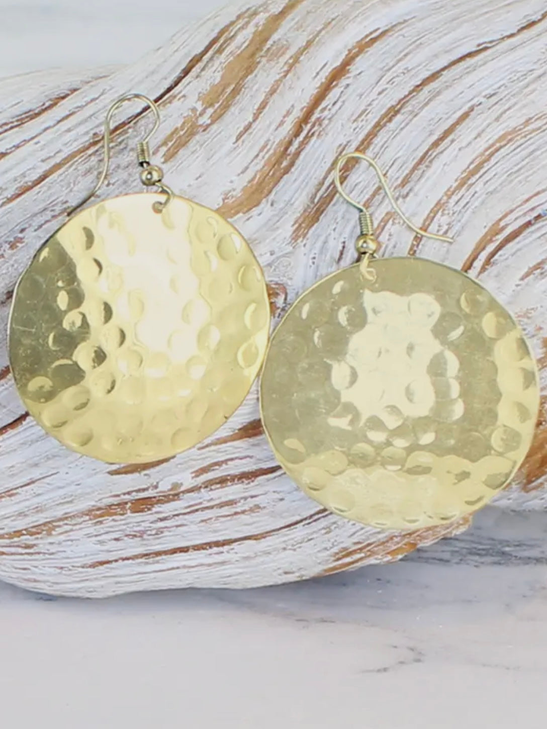 Gold Plated Disc Earring by Suzie Blue