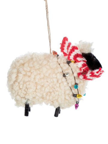 Sheep in Scarf Felt Christmas Decoration