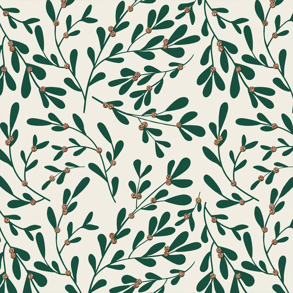 Eco-friendly Christmas Woodland Wrapping Paper Roll Mistetoe