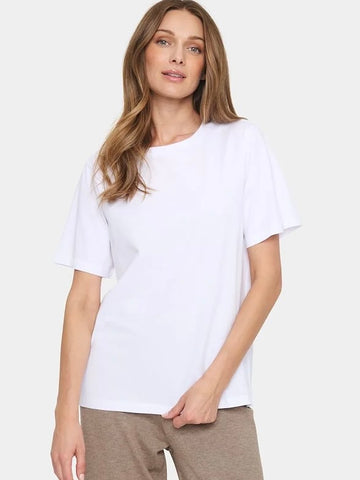 White Oversize Cotton T-Shirt by Saint Tropez